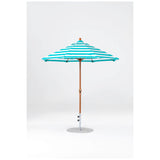 7.5 Ft Octagonal Frankford Patio Umbrella- Crank Lift- Wood Grain Frame