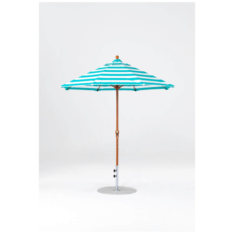 7.5 Ft Octagonal Frankford Patio Umbrella- Crank Lift- Wood Grain Frame