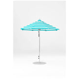 7.5 Ft Octagonal Frankford Patio Umbrella- Pulley Lift- Polished Silver Anodized Frame