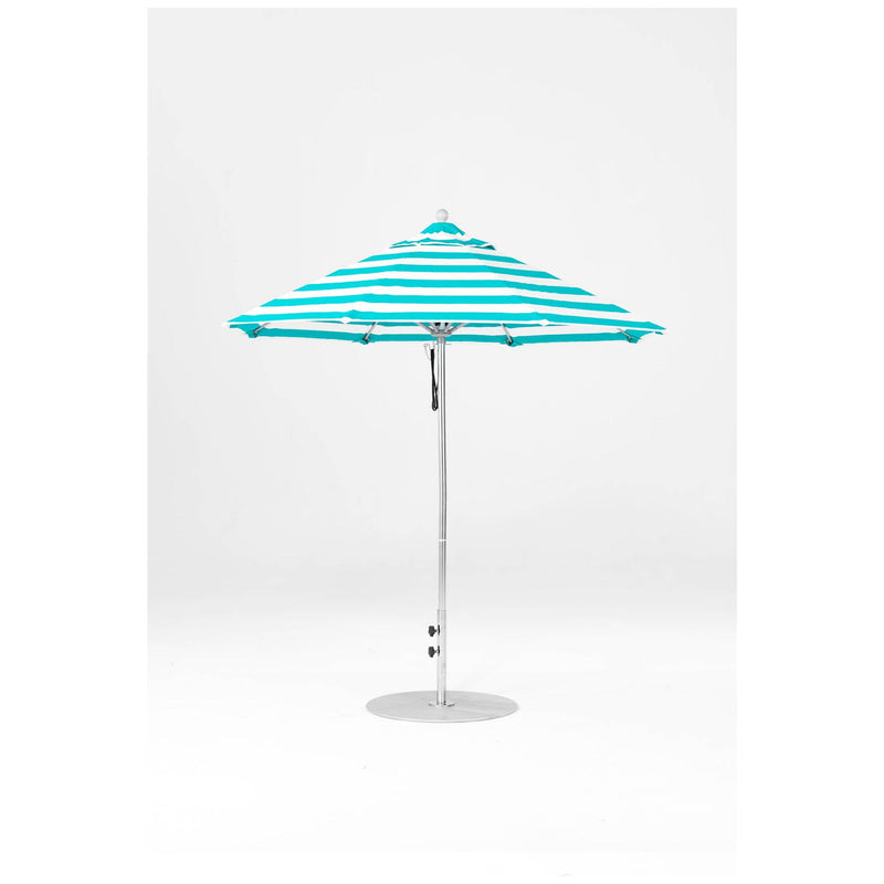 7.5 Ft Octagonal Frankford Patio Umbrella- Pulley Lift- Polished Silver Anodized Frame