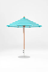 7.5 Ft Octagonal Frankford Patio Umbrella- Pulley Lift- Wood Grain Frame