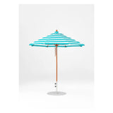 7.5 Ft Octagonal Frankford Patio Umbrella- Pulley Lift- Wood Grain Frame