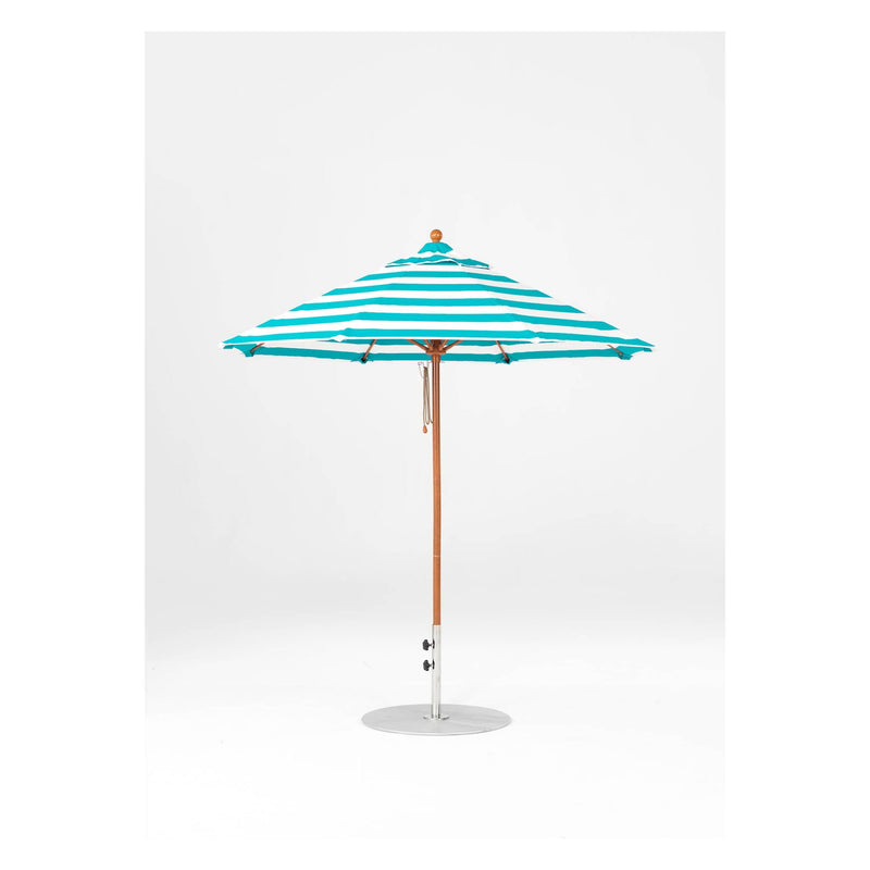 7.5 Ft Octagonal Frankford Patio Umbrella- Pulley Lift- Wood Grain Frame