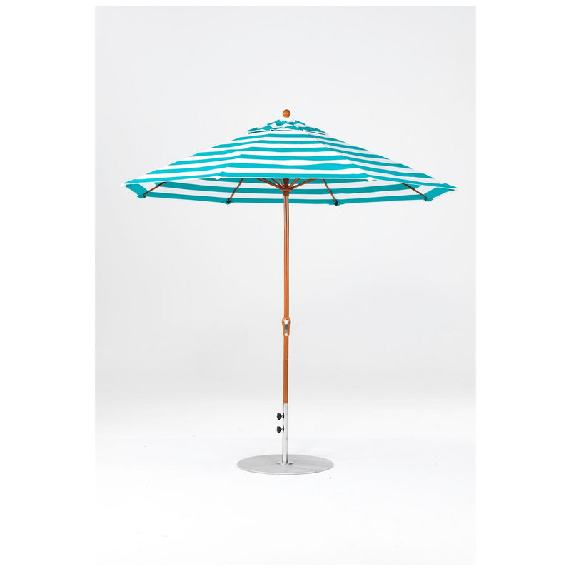 9 Ft Octagonal Frankford Patio Umbrella- Crank Lift- Wood Grain Frame