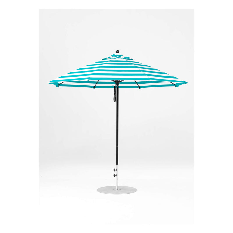 9 Ft Octagonal Frankford Patio Umbrella- Pulley Lift- Matte Black Frame