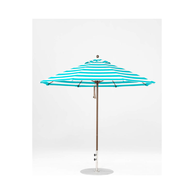 9 Ft Octagonal Frankford Patio Umbrella- Pulley Lift- Matte Bronze Frame