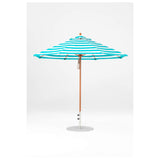 9 Ft Octagonal Frankford Patio Umbrella- Pulley Lift- Wood Grain Frame