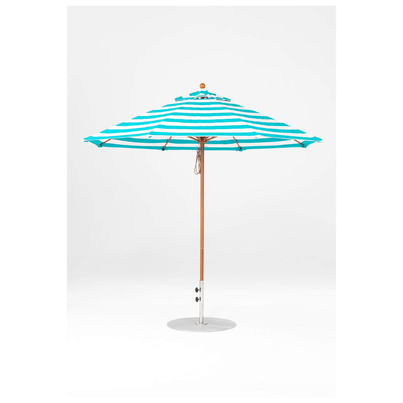 9 Ft Octagonal Frankford Patio Umbrella- Pulley Lift- Wood Grain Frame