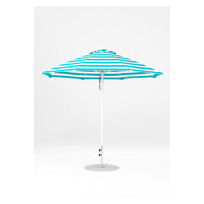 9 Ft Octagonal Frankford Patio Umbrella- Pulley Lift- Matte White Frame