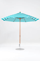 11 Ft Octagonal Frankford Patio Umbrella- Crank Lift- Wood Grain Frame