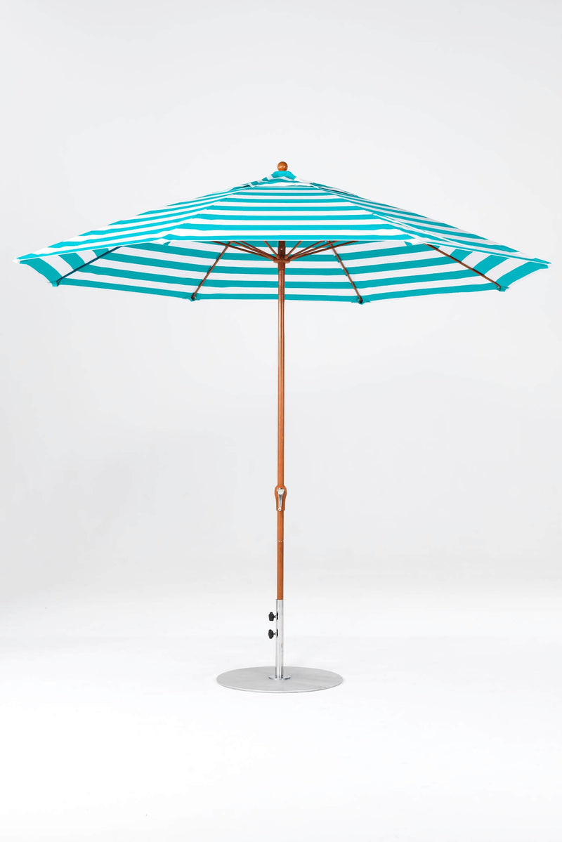 11 Ft Octagonal Frankford Patio Umbrella- Crank Lift- Wood Grain Frame