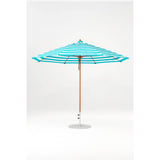 11 Ft Octagonal Frankford Patio Umbrella- Pulley Lift- Wood Grain Frame
