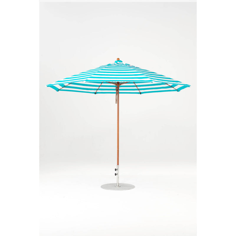 11 Ft Octagonal Frankford Patio Umbrella- Pulley Lift- Wood Grain Frame