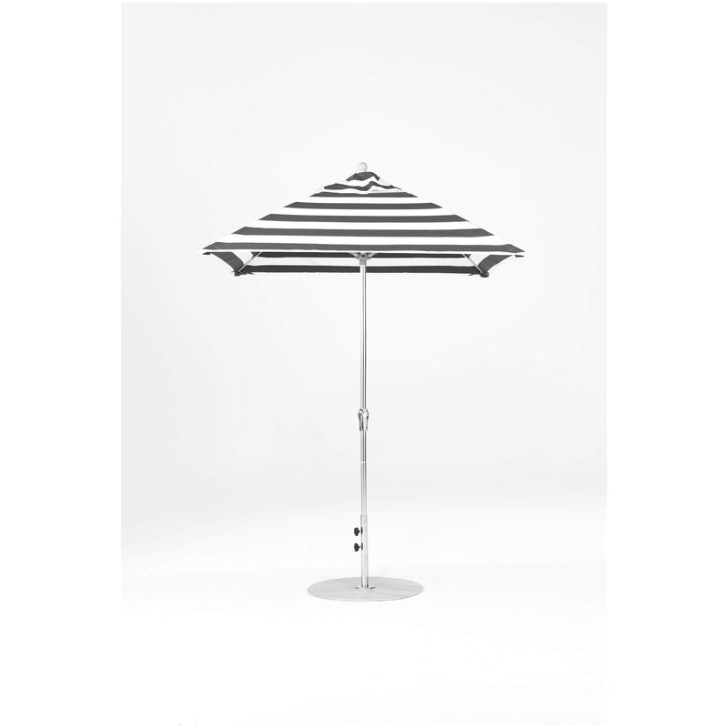 6.5 Ft Square Frankford Outdoor Patio Umbrella- Crank Lift - Polished Silver Anodized Frame
