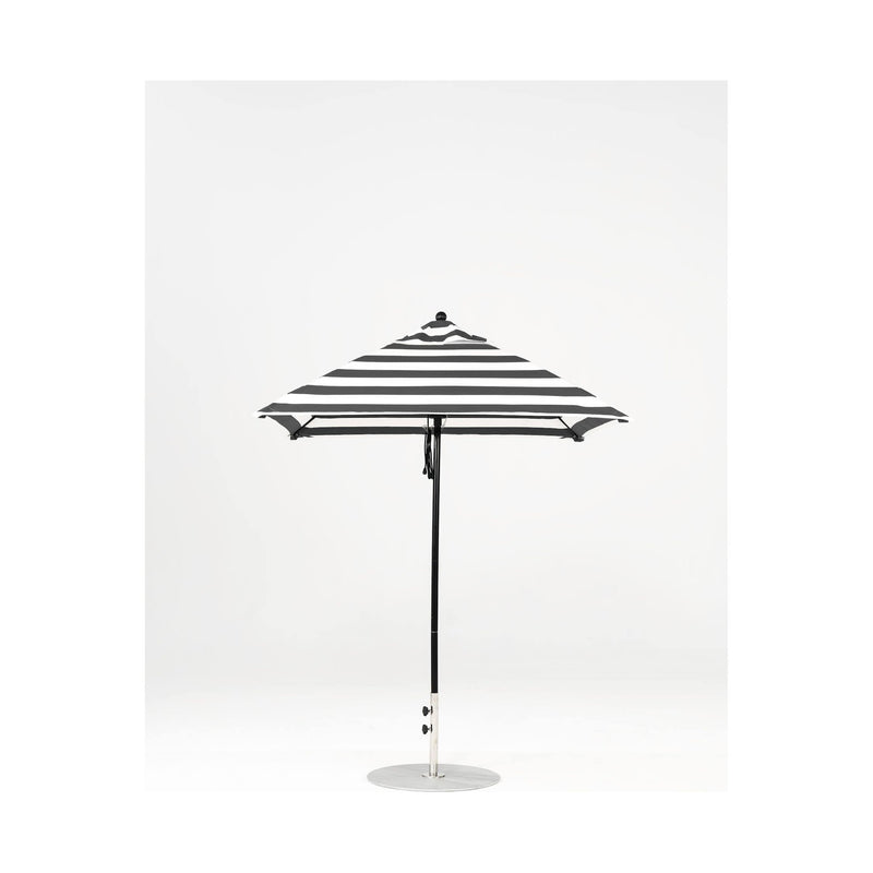 6.5 Ft Square Frankford Patio Umbrella- Pulley Lift- Matte Black Frame