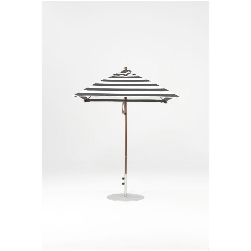 6.5 Ft Square Frankford Patio Umbrella- Pulley Lift- Matte Bronze Frame