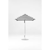 6.5 Ft Square Frankford Patio Umbrella- Pulley Lift- Polished Silver Anodized Frame