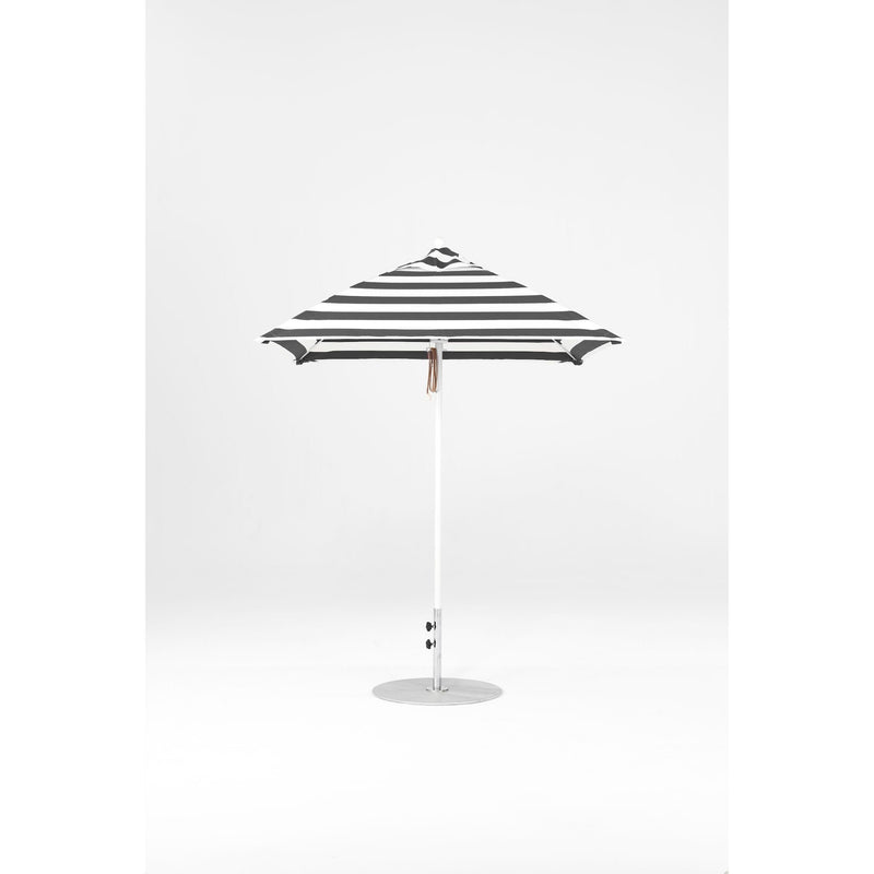 6.5 Ft Square Frankford Patio Umbrella- Pulley Lift- Matte White Frame