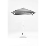 7.5 Ft Square Frankford Patio Umbrella- Crank Lift- Polished Silver Anodized Frame