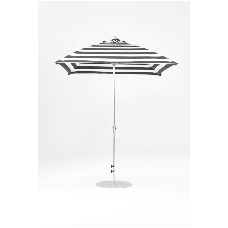 7.5 Ft Square Frankford Patio Umbrella- Crank Lift- Polished Silver Anodized Frame