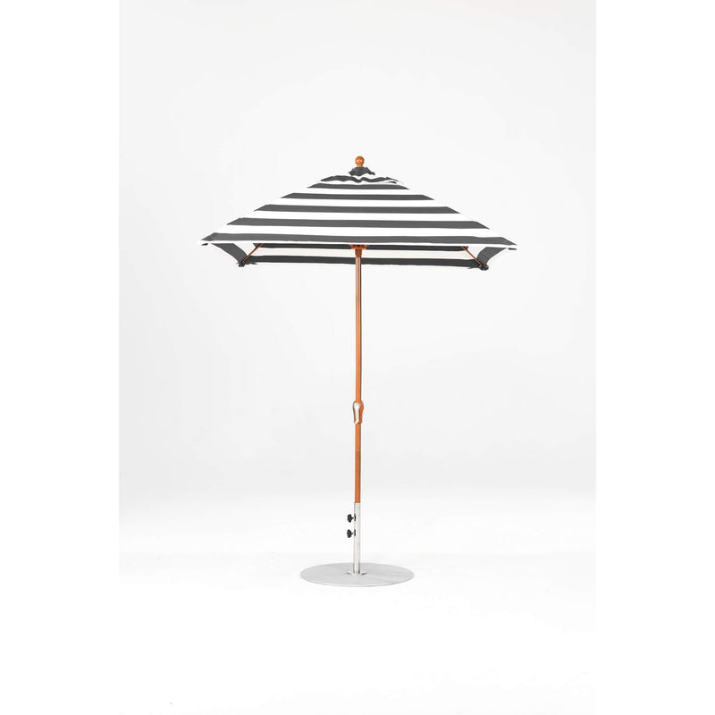 6.5 Ft Square Frankford Patio Umbrella- Crank Lift- Wood Grain Frame
