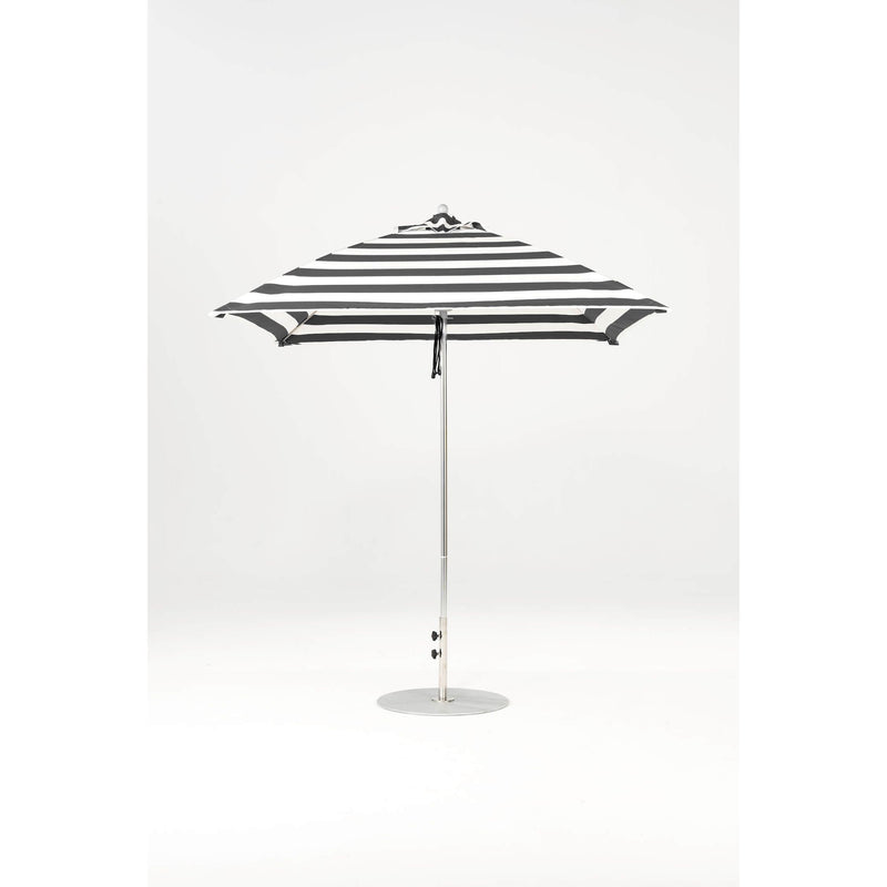 7.5 Ft Square Frankford Patio Umbrella- Pulley Lift- Matte Silver Frame