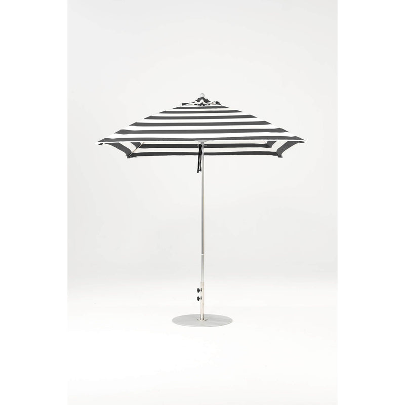 7.5 Ft Square Frankford Patio Umbrella- Pulley Lift- Polished Silver Anodized Frame