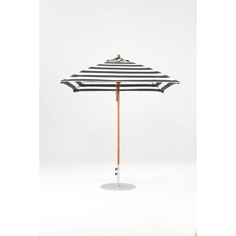6.5 Ft Square Frankford Patio Umbrella- Pulley Lift- Wood Grain Frame