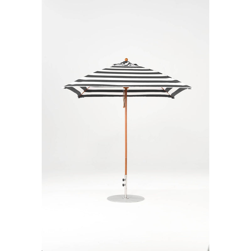 7.5 Ft Square Frankford Patio Umbrella- Pulley Lift- Wood Grain Frame