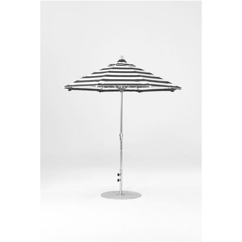 7.5 Ft Octagonal Frankford Patio Umbrella- Crank Lift- Matte Silver Frame