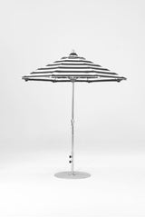 7.5 Ft Octagonal Frankford Patio Umbrella- Crank Lift- Polished Silver Anodized Frame