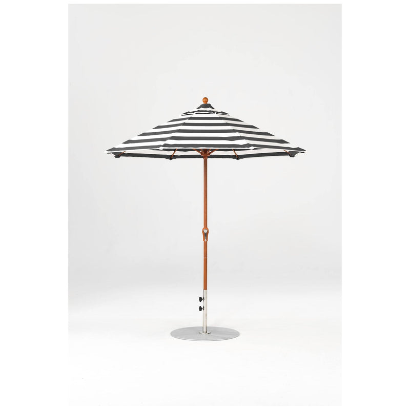 7.5 Ft Octagonal Frankford Patio Umbrella- Crank Lift- Wood Grain Frame