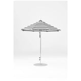 7.5 Ft Octagonal Frankford Patio Umbrella- Pulley Lift- Polished Silver Anodized Frame