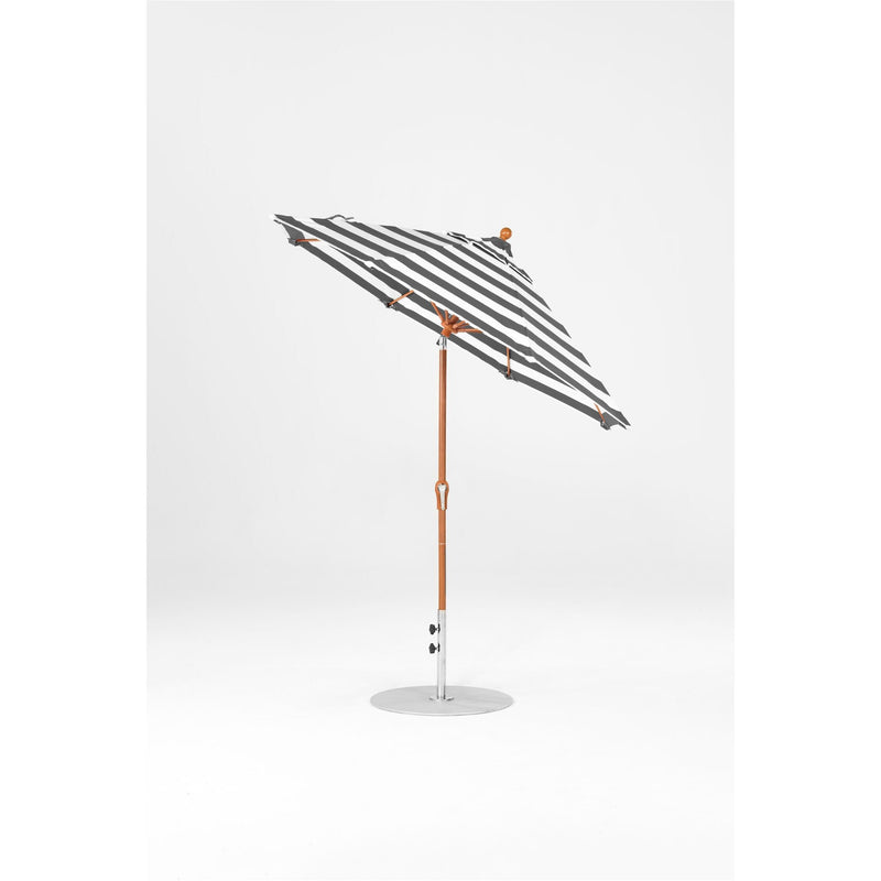 7.5 Ft Octagonal Frankford Patio Umbrella- Crank Auto-Tilt- Wood Grain Frame