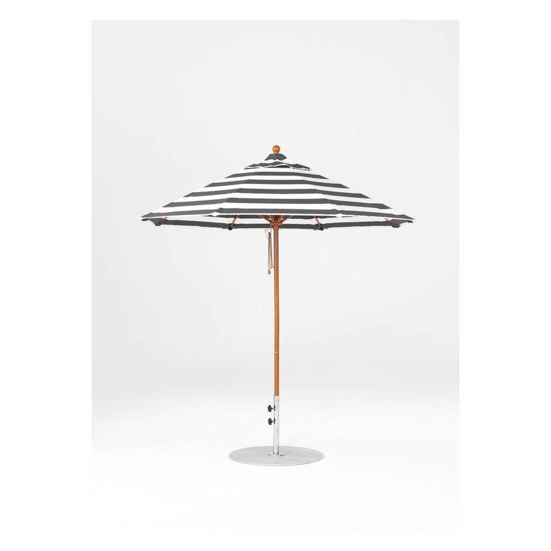 7.5 Ft Octagonal Frankford Patio Umbrella- Pulley Lift- Wood Grain Frame