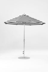 9 Ft Octagonal Frankford Patio Umbrella- Crank Lift- Polished Silver Anodized Frame