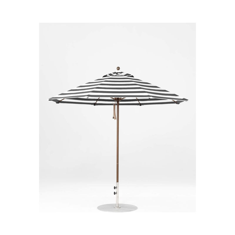 9 Ft Octagonal Frankford Patio Umbrella- Pulley Lift- Matte Bronze Frame