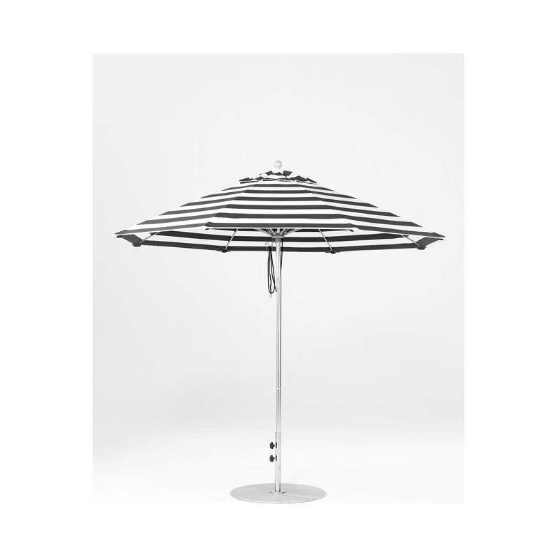 9 Ft Octagonal Frankford Patio Umbrella- Pulley Lift- Matte Silver Frame