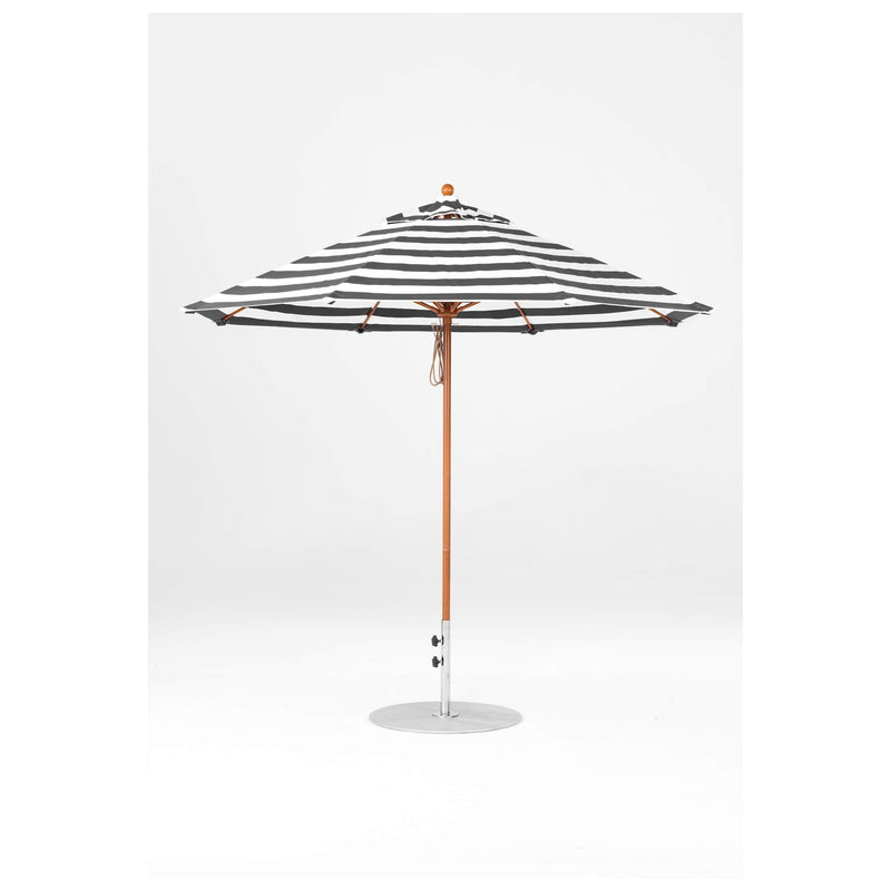 9 Ft Octagonal Frankford Patio Umbrella- Pulley Lift- Wood Grain Frame