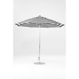 11 Ft Octagonal Frankford Patio Umbrella- Crank Lift- Polished Silver Anodized Frame