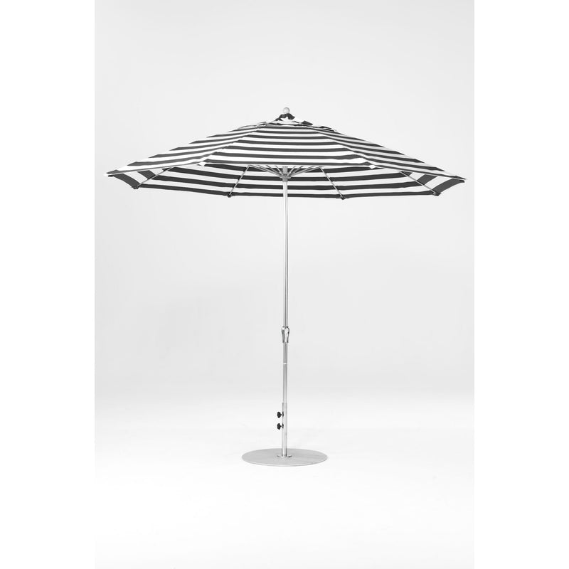 11 Ft Octagonal Frankford Patio Umbrella- Crank Lift- Polished Silver Anodized Frame