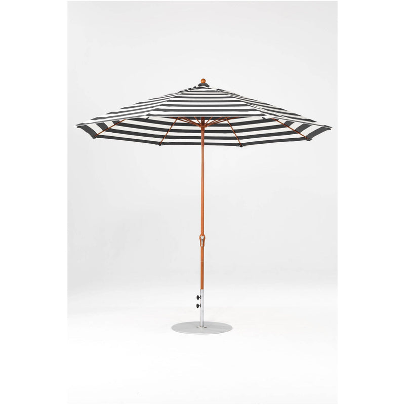 11 Ft Octagonal Frankford Patio Umbrella- Crank Lift- Wood Grain Frame
