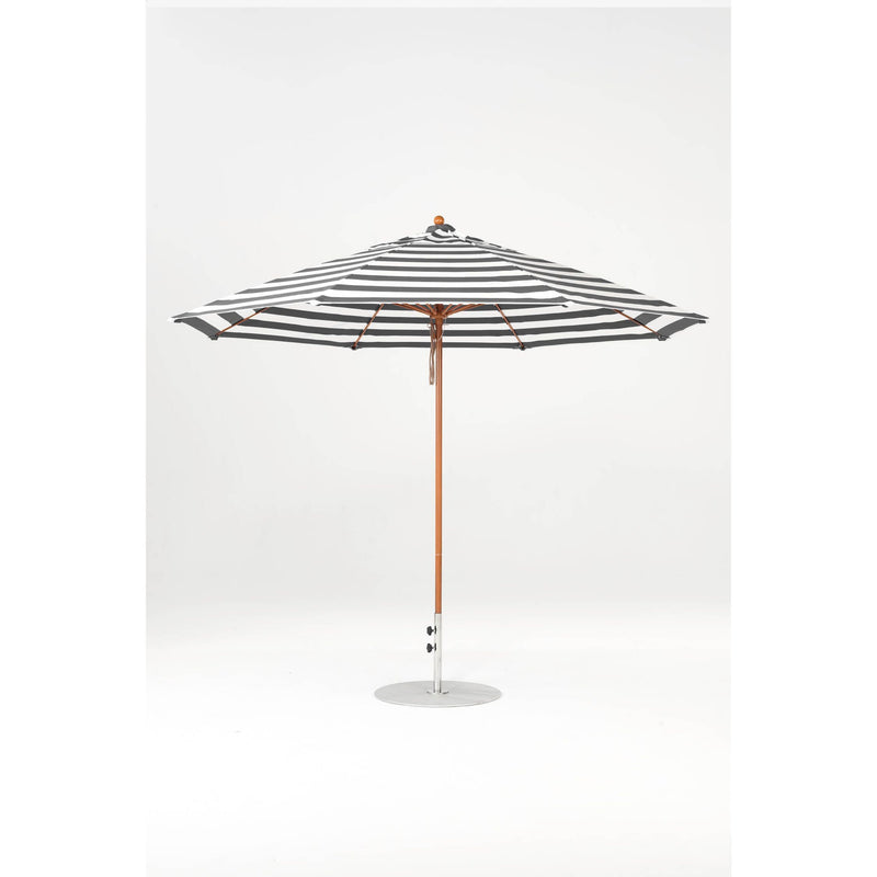 11 Ft Octagonal Frankford Patio Umbrella- Pulley Lift- Wood Grain Frame