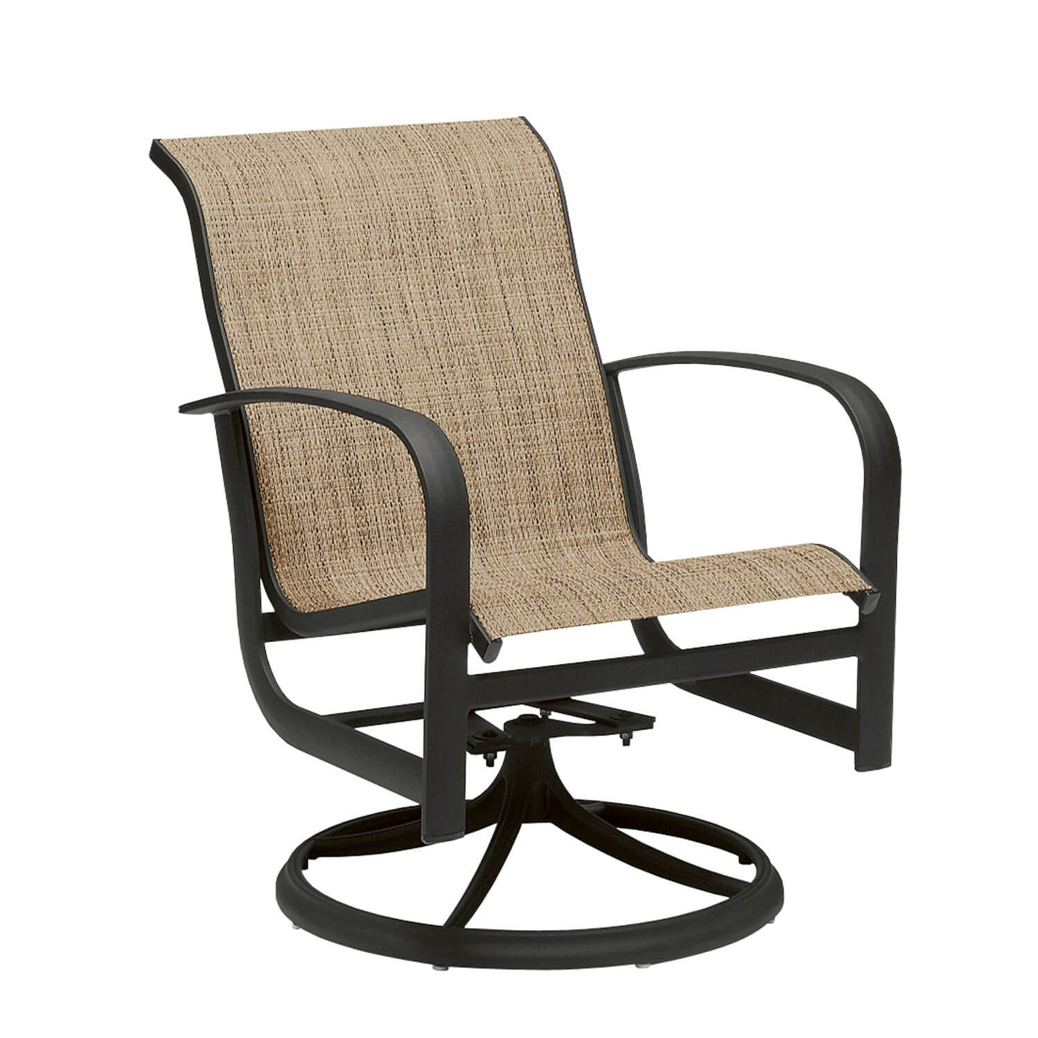 Woodard Fremont Sling Swivel Rocker Dining Arm Chair - Thumbnail 3