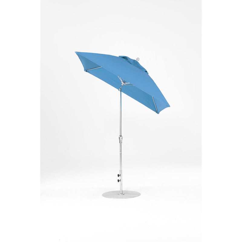 6.5 Ft Frankford Square Patio Umbrella- Crank Auto-Tilt- Matte Silver Frame