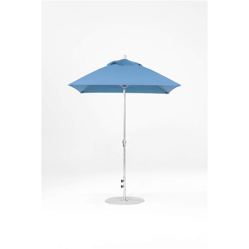 6.5 Ft Square Frankford Outdoor Patio Umbrella- Crank Lift- Matte Silver Frame