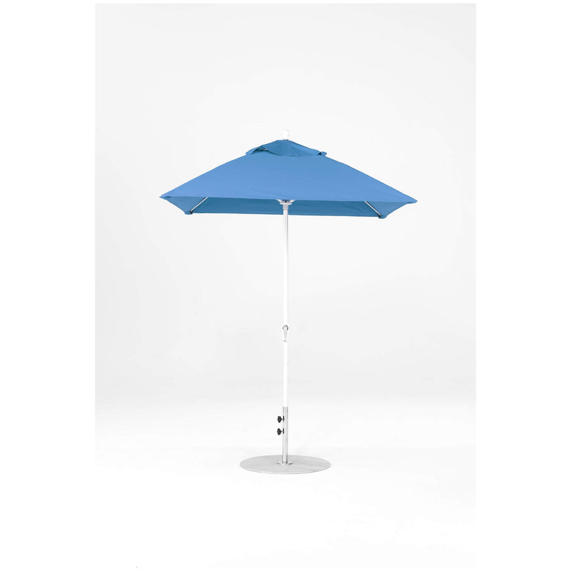 6.5 Ft Square Frankford Patio Umbrella- Crank Lift- Matte White Frame