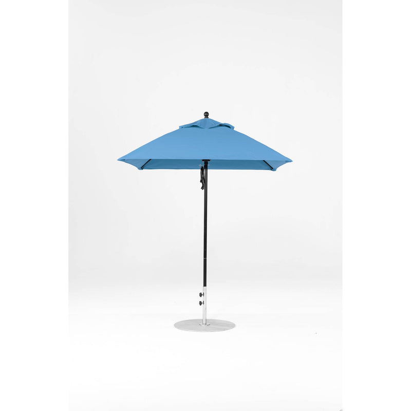 6.5 Ft Square Frankford Patio Umbrella- Pulley Lift- Matte Black Frame