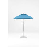 6.5 Ft Square Frankford Patio Umbrella- Pulley Lift- Polished Silver Anodized Frame