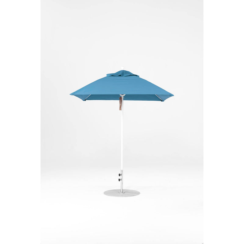 6.5 Ft Square Frankford Patio Umbrella- Pulley Lift- Matte White Frame